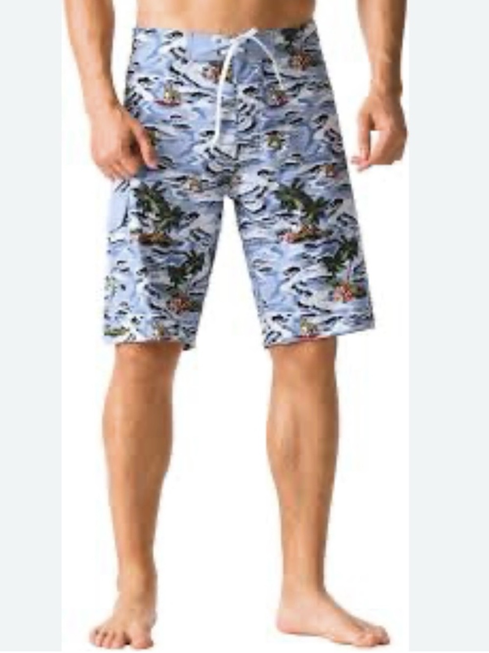 NONWE Men’s Swim Trunks Board Shorts Bulldogs Surfing Tropical Sz 38